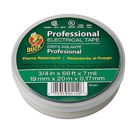 Electrical Tape, Green Vinyl, .75-In. x 66-Ft. Supply