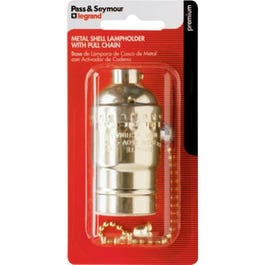 Electrolier Metal Shell Light Socket, Pull Chain, Brass Finish, 660-Watt, 250-Volt Online now