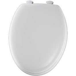 Elongated Molded Wood Toilet Seat, Easy-Clean & Change(TM) Hinge, White Discount