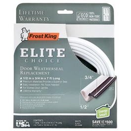 Elite Choice Door Weatherseal, White, 1/2 x 3/4 x 17-In. Supply