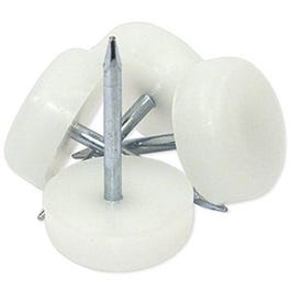 Furniture Glides, Nail-On, White Plastic, 5/8-In., 4-Pk. Online Sale