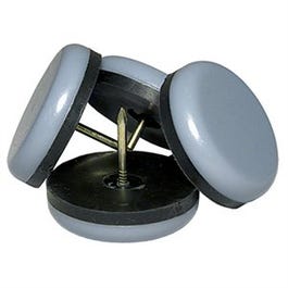 Furniture Sliders, Nail-On, Gray Blue, Round, 1.25-In., 4-Pk. Online now