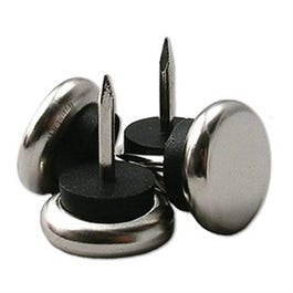 Furniture Glides, Nail-On Cushioned, Metal Base, 1-1/16-In., 4-Pk. Hot on Sale