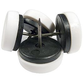 Furniture Glides, Nail-On Cushioned, White Plastic Base, 1-1/16-In., 4-Pk. Online