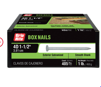 Grip Rite 6hgbx1 1 Lb 2″ Hot Dipped Galvanized Smooth Shank Box Nail Online Sale