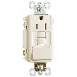 GFCI Receptacle/Single-Pole Switch, 15A, Almond Sale