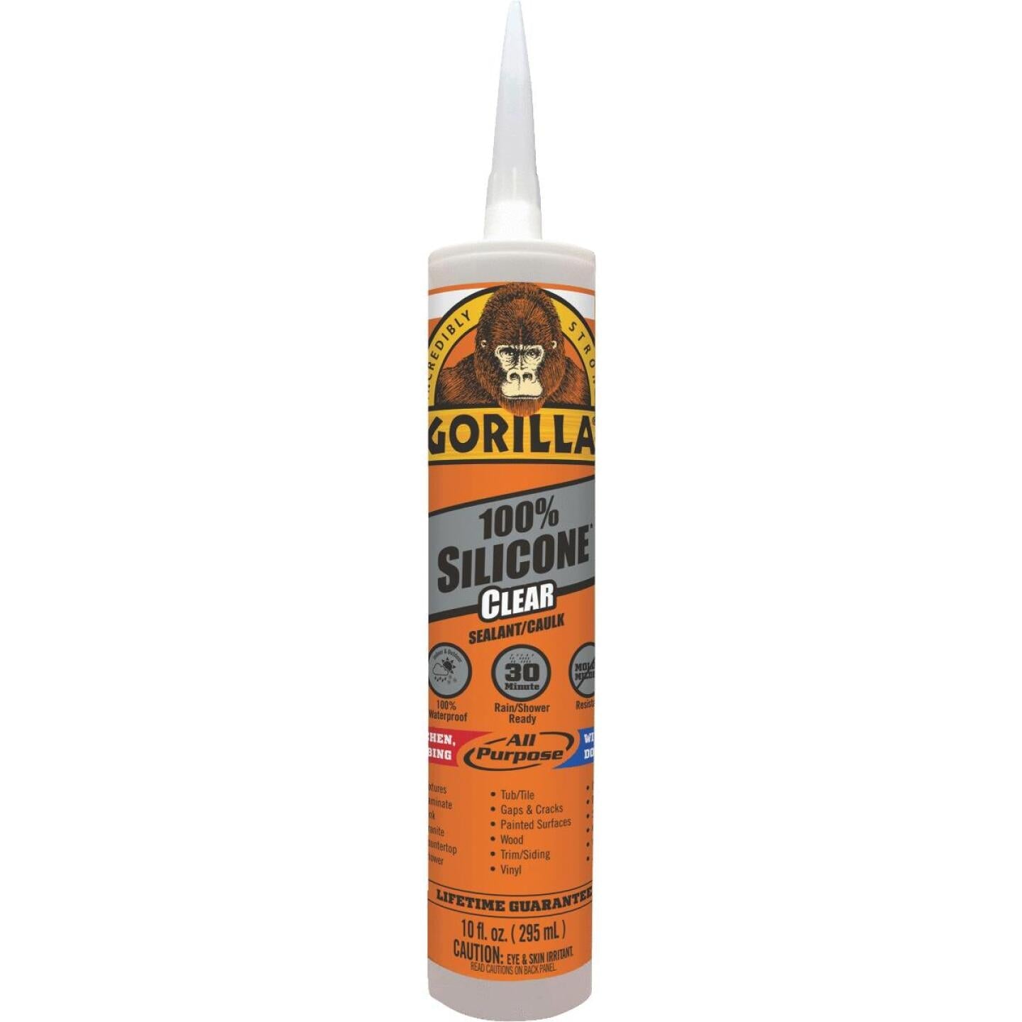 Gorilla 10 Oz. 100% Silicone Sealant, Clear Supply