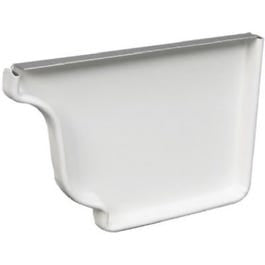 Gutter End Cap, Right, White Aluminum, 5-In. Sale