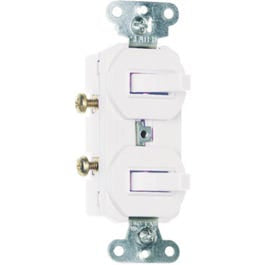 Grounding Single-Pole/3-Way Switch, 15-Amp, 125-Volt, White Supply