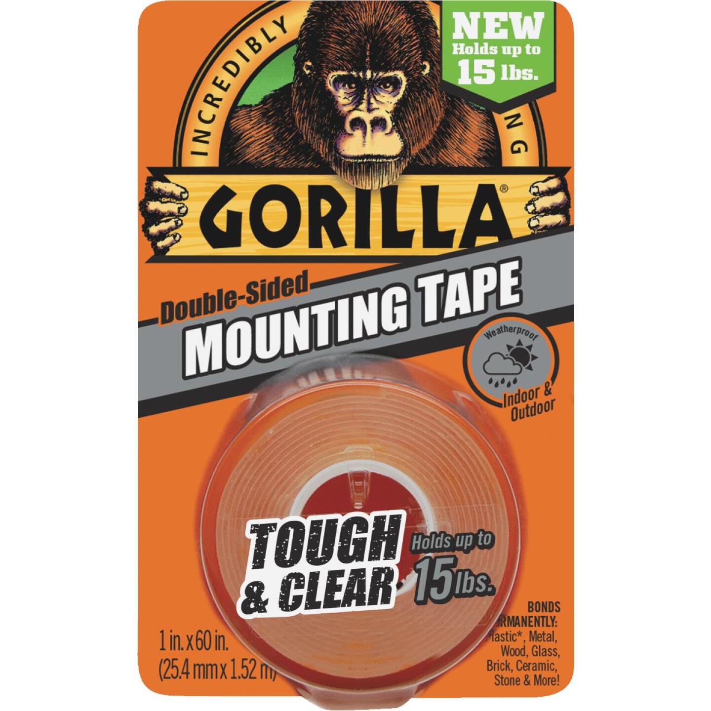 Gorilla 1 In. x 60 In. Tough & Clear Double-Sided Mounting Tape (15 Lb. Capacity) on Sale