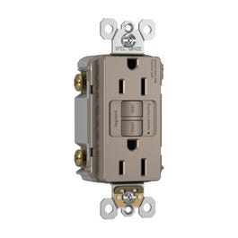GFCI Receptacle, Self Testing, 15A, Nicekl Finish Supply