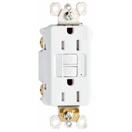 GFCI Receptacle/Night Light, 15A, White Fashion