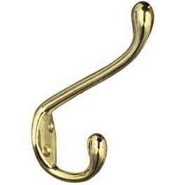 Hat & Coat Hook, Heavy-Duty, Bright Brass, Long Sale