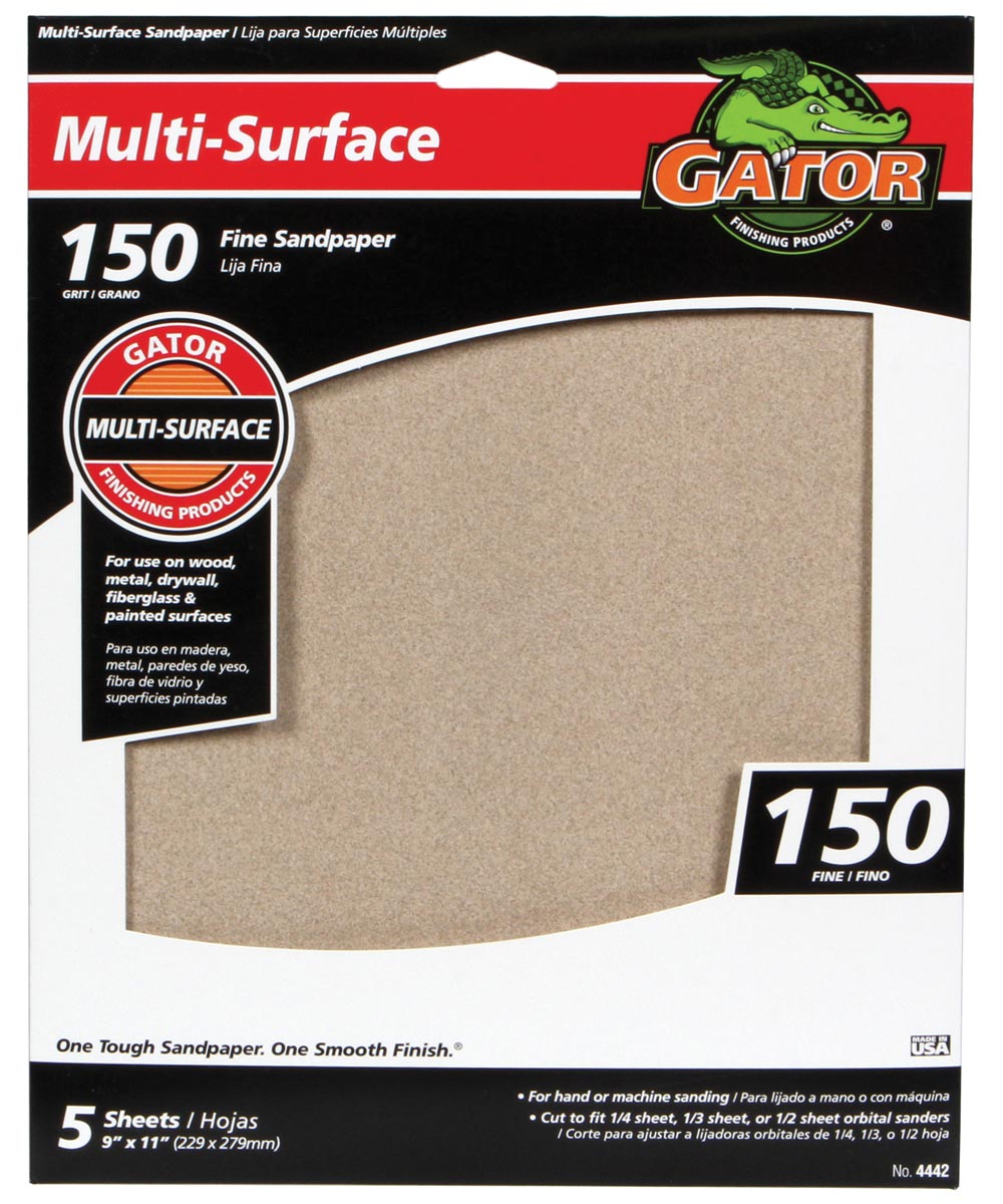 Gator’s multi-purpose aluminum oxide sandpaper 150 Grit Discount