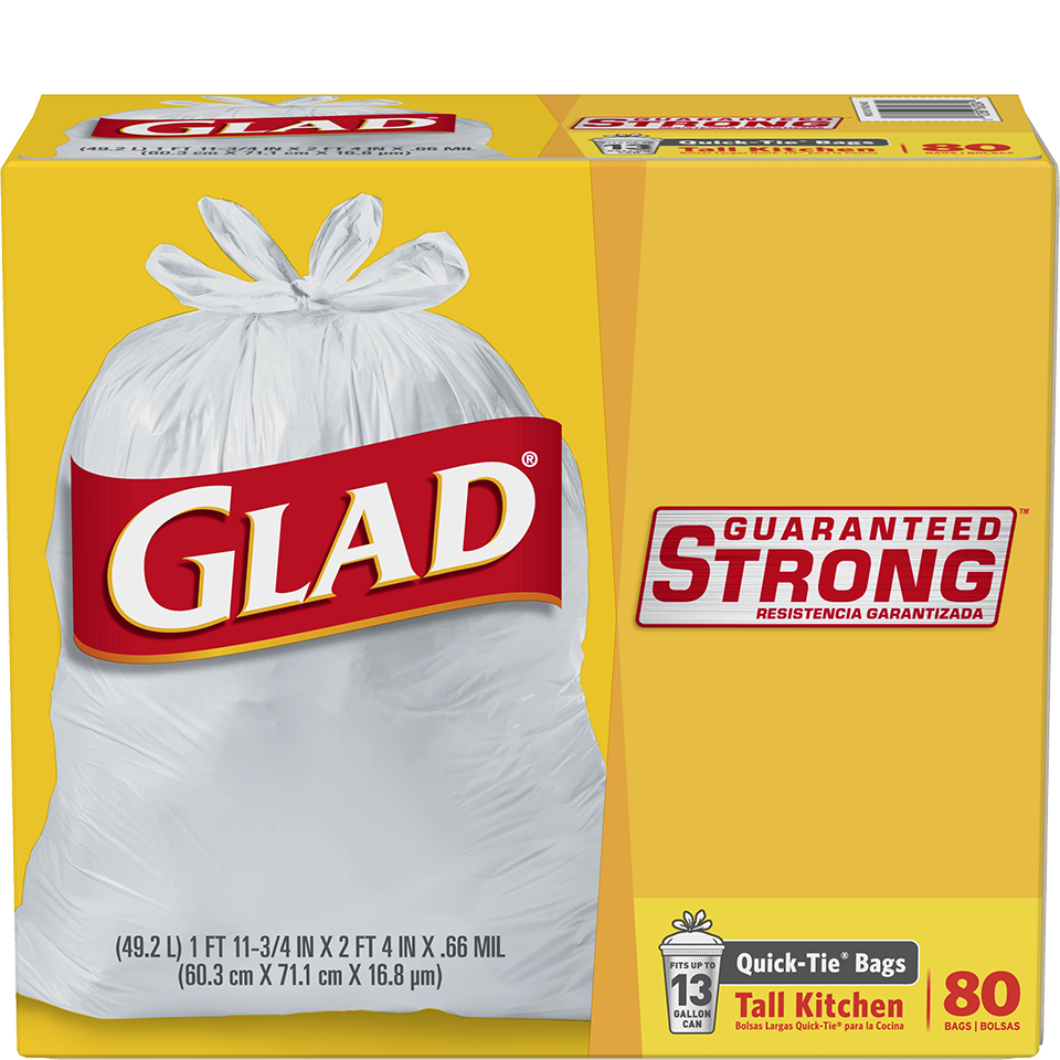 Glad Tall Kitchen Quick-Tie Bags 13 Gallon 90 Ct. Online Sale