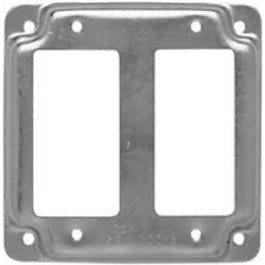 GFI Receptacle Box Cover, Double, Flat Corner Square, Exposed, Steel, 4-In. Online Hot Sale