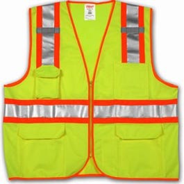 Hi-Viz Vest, ANSI 107 Class II, Lime/Yellow Polyester Mesh, XXL/XXXL Supply