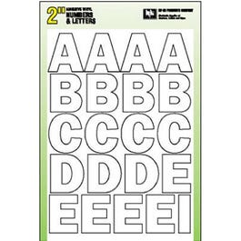 House Address Number & Letter Set, Peel & Stick, White Vinyl, 2-In. Supply
