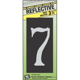 House Address Number “7”, Reflective Aluminum, 3.5-In. On 5-In. Black Panel Hot on Sale