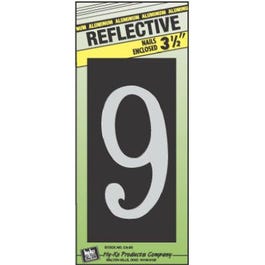 House Address Number “9”, Reflective Aluminum, 3.5-In. On 5-In. Black Panel Online