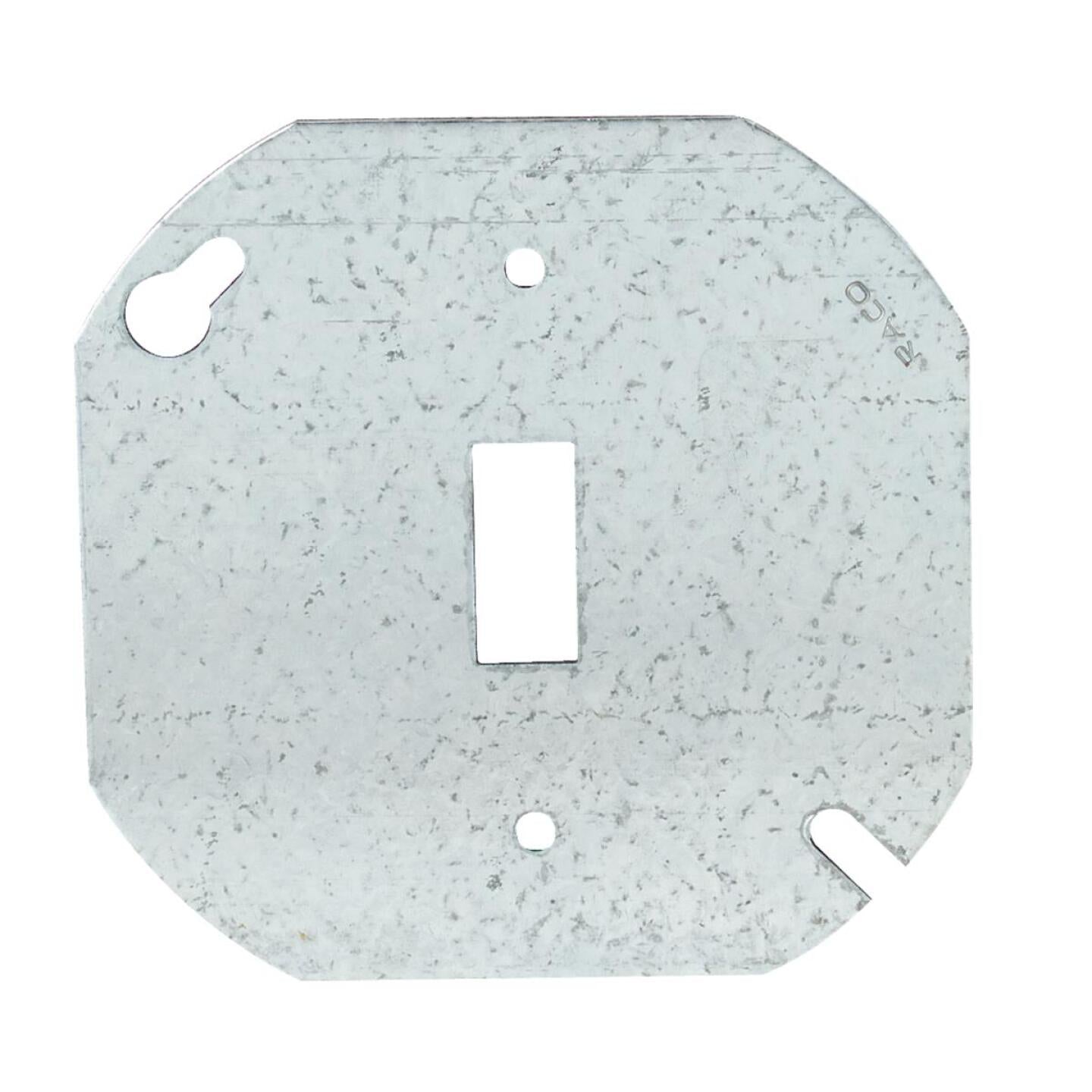 Hubbell 4 In. Single Toggle Switch Silver Round Box Cover Sale