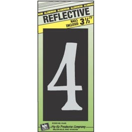 House Address Number “4”, Reflective Aluminum, 3.5-In. On 5-In. Black Panel Hot on Sale