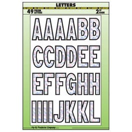 House Address Letter Set, Peel & Stick, Silver/Prism Vinyl, 2-In. Online