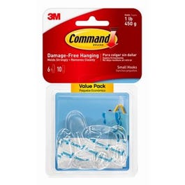 Hooks Value Pack, Small, Clear, 6-Pk. Online