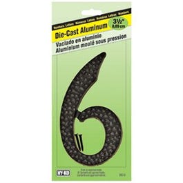 House Address Number “6”, Black Die-Cast Aluminum, 3-1/2-In. Fashion