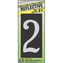 House Address Number “2”, Reflective Aluminum, 3.5-In. On 5-In. Black Panel Hot on Sale