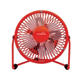 High-Velocity Personal Fan, USB/110-Volt, Red, 4-In. Discount