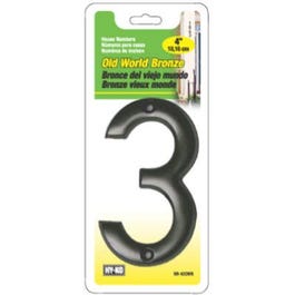 House Address Number “3”, Old World Bronze, 4-In. Hot on Sale