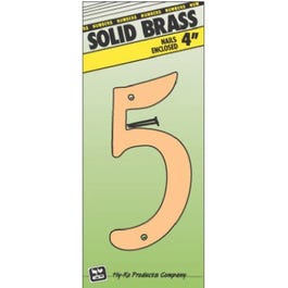 House Address Number “5”, Brass, 4-In. Online now