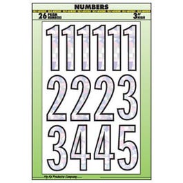 House Address Number Set, Peel & Stick, Silver/Prism Vinyl, 3-In. Fashion