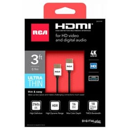 HDMI Cable, Ultra Thin, 4K Ultra HD, 6-Ft. Supply