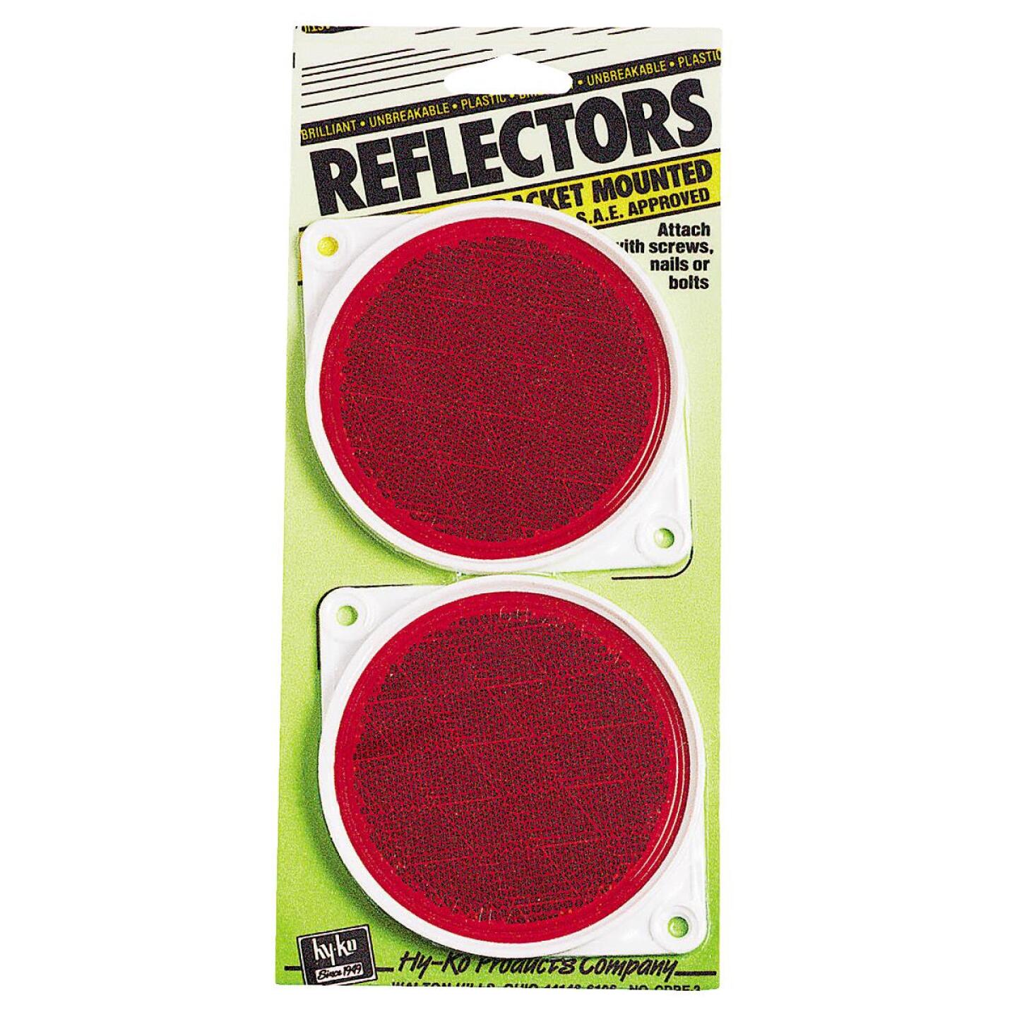 Hy-Ko 3-1/4 In. Dia. Round Red Bracketed Nail-On Reflector (2-Pack) Online Hot Sale