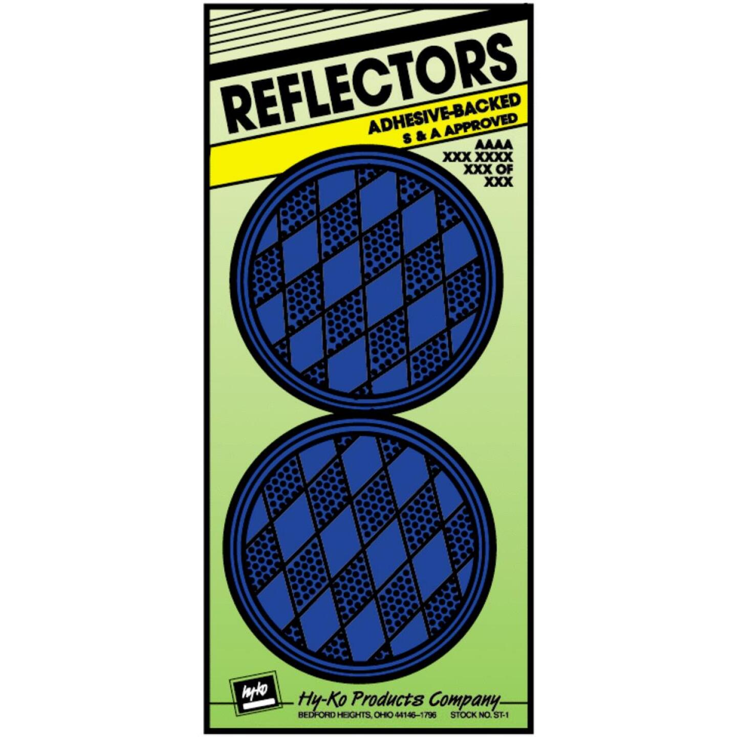 Hy-Ko 3-1/4 In. Dia. Round Blue Press-On Reflector (2-Pack) Online now