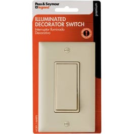 Ivory Single-Pole Premium Decorator Lighted Switch on Sale