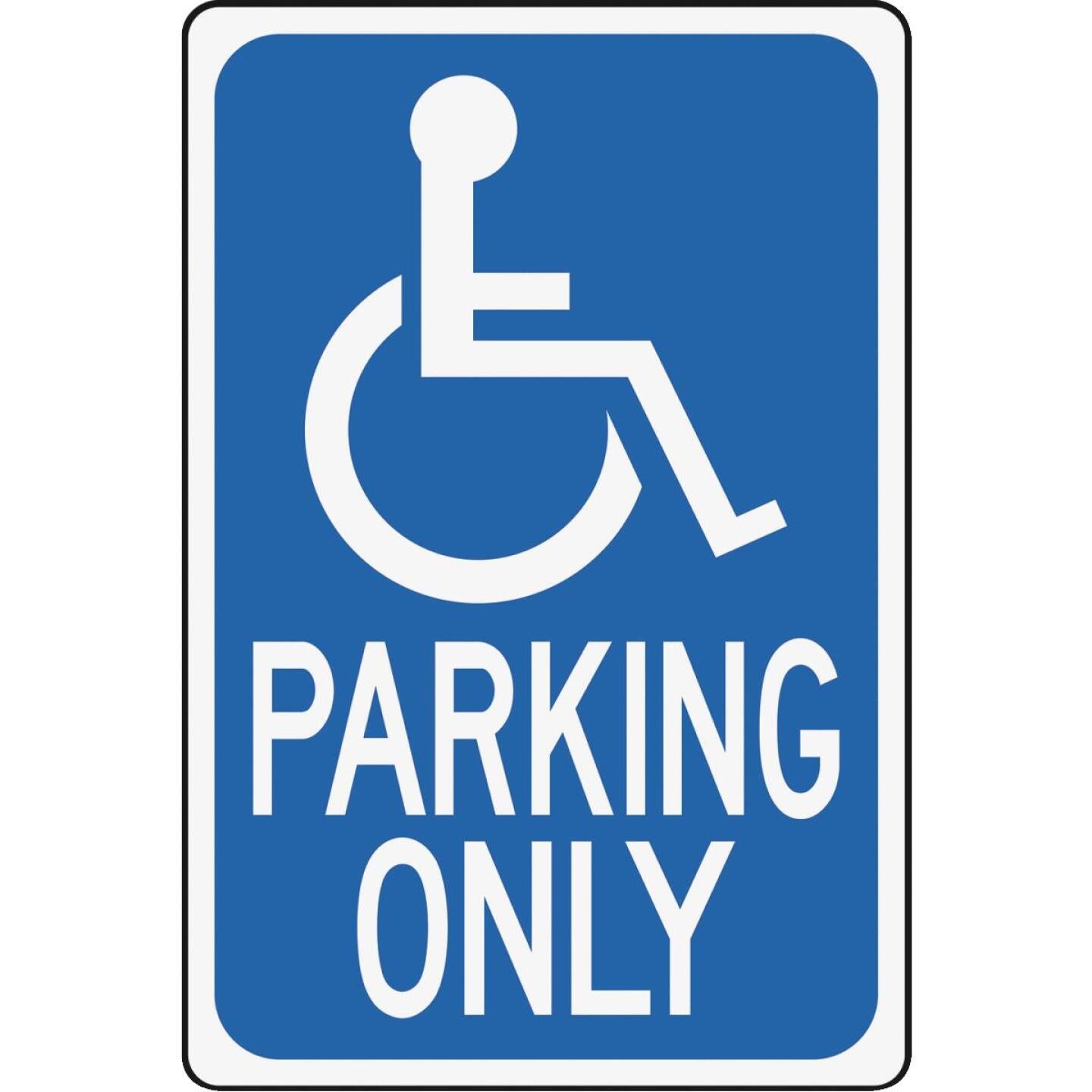 Hy-Ko Heavy-Duty Aluminum Sign, Handicap Parking Only Online Hot Sale