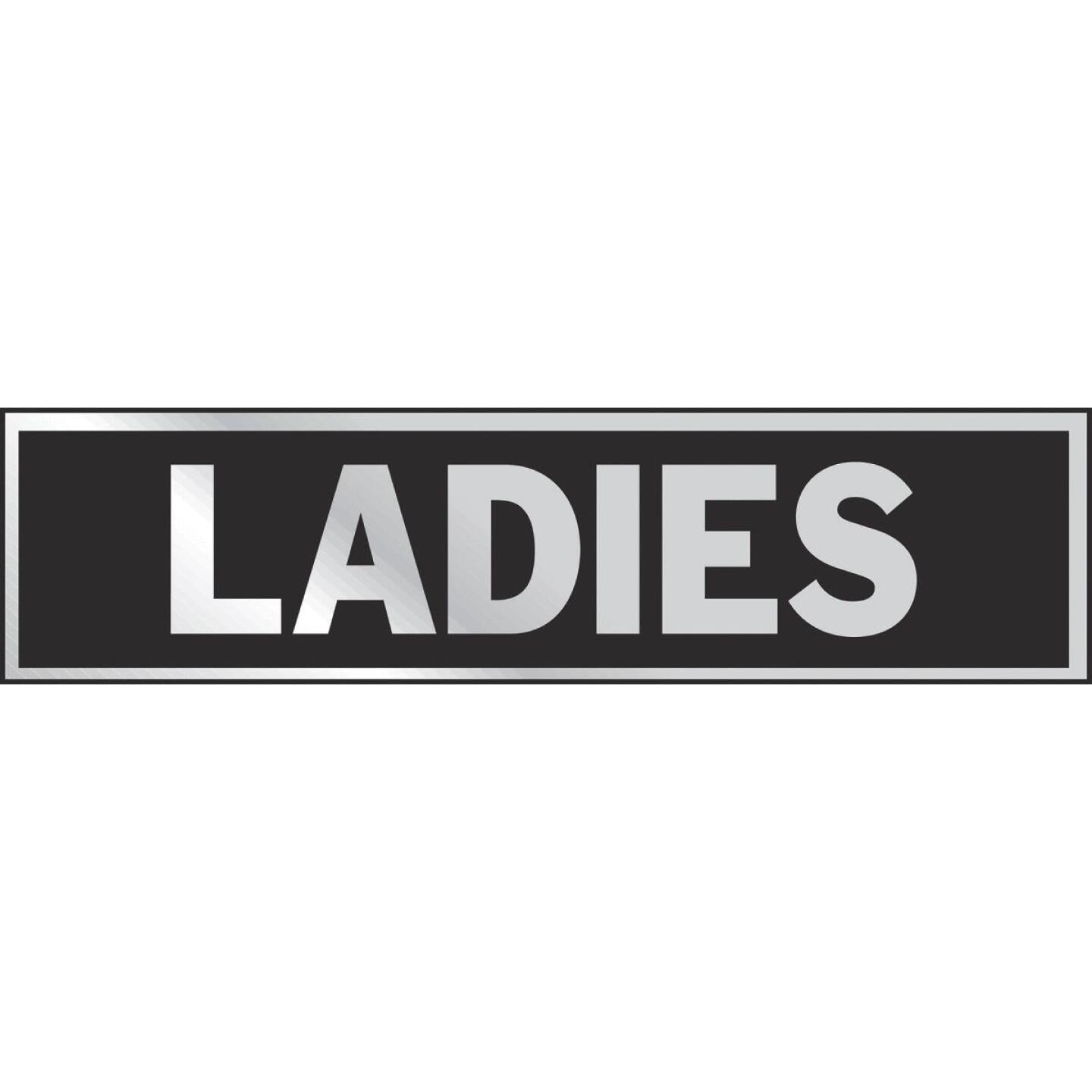 Hy-Ko Brushed Aluminum Restroom Sign, Ladies Sale