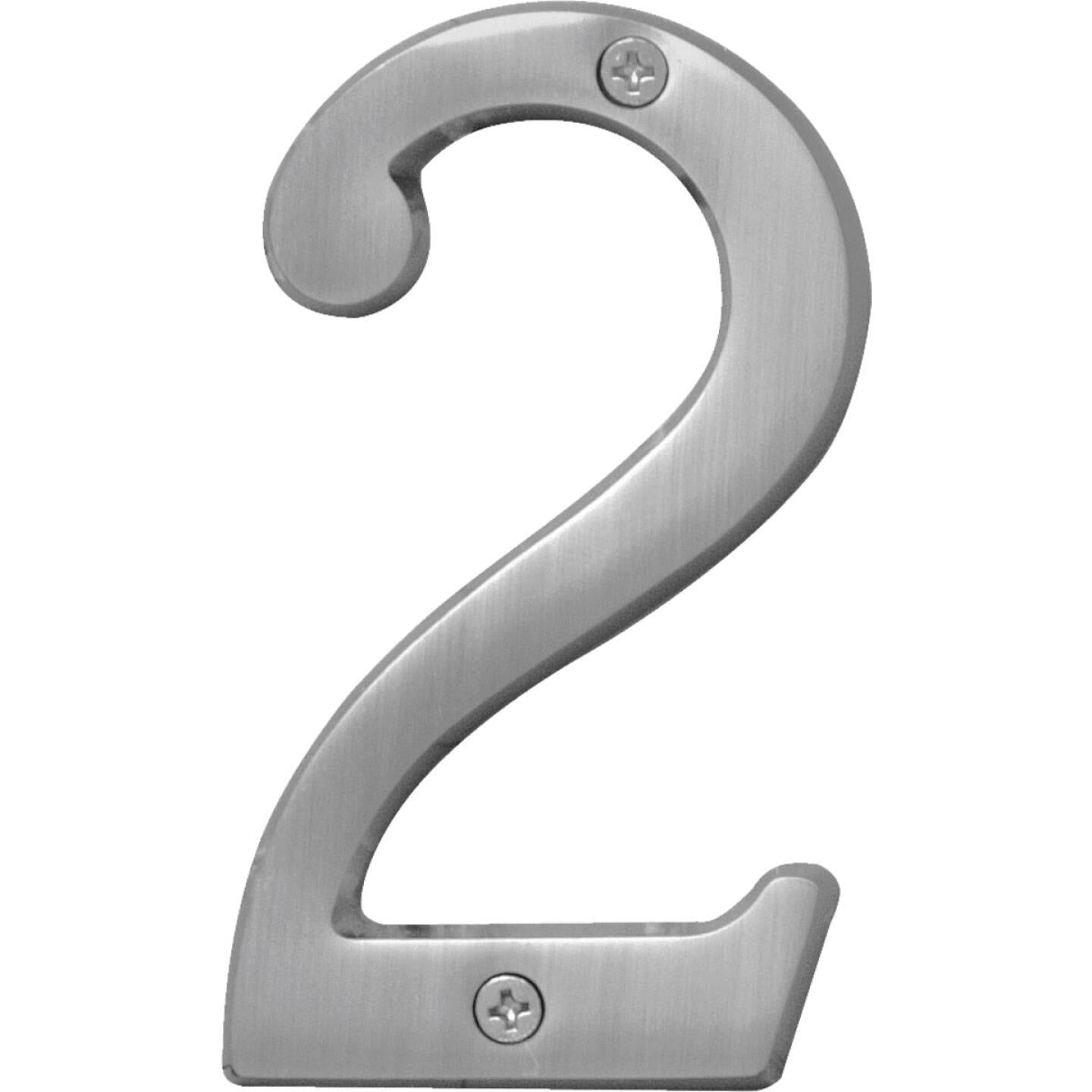 Hy-Ko Prestige Series 4 In. Satin Nickel House Number Two on Sale