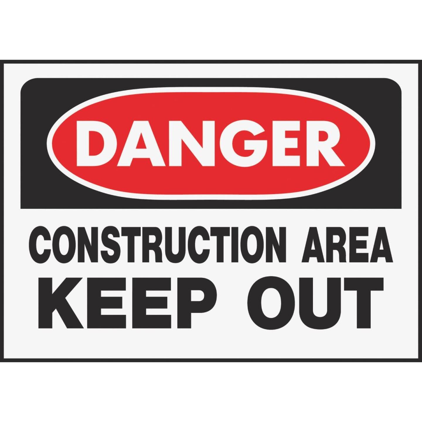 Hy-Ko Polyethylene Sign, Danger Contruction Area Keep Out Sale