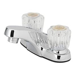 Lavatory Faucet Without Pop-up, 2 Acrylic Handles, Chrome Online Hot Sale
