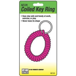 Key Ring With Wrist Coil & Split Ring, Neon Hot on Sale
