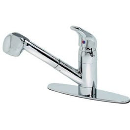 Kitchen Faucet, Pull-Out Sprayer, Temperature Memory, Chrome Finish Online Hot Sale