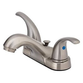 Lavatory Faucet With Pop-Up, Centerset, 2 Lever Handles, Brushed Nickel Discount