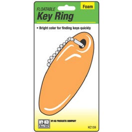 Key Ring with Beaded Chain, Orange, Floatable Supply