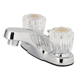 Lavatory Faucet With Pop-up, 2 Acrylic Handles, Chrome Online Sale