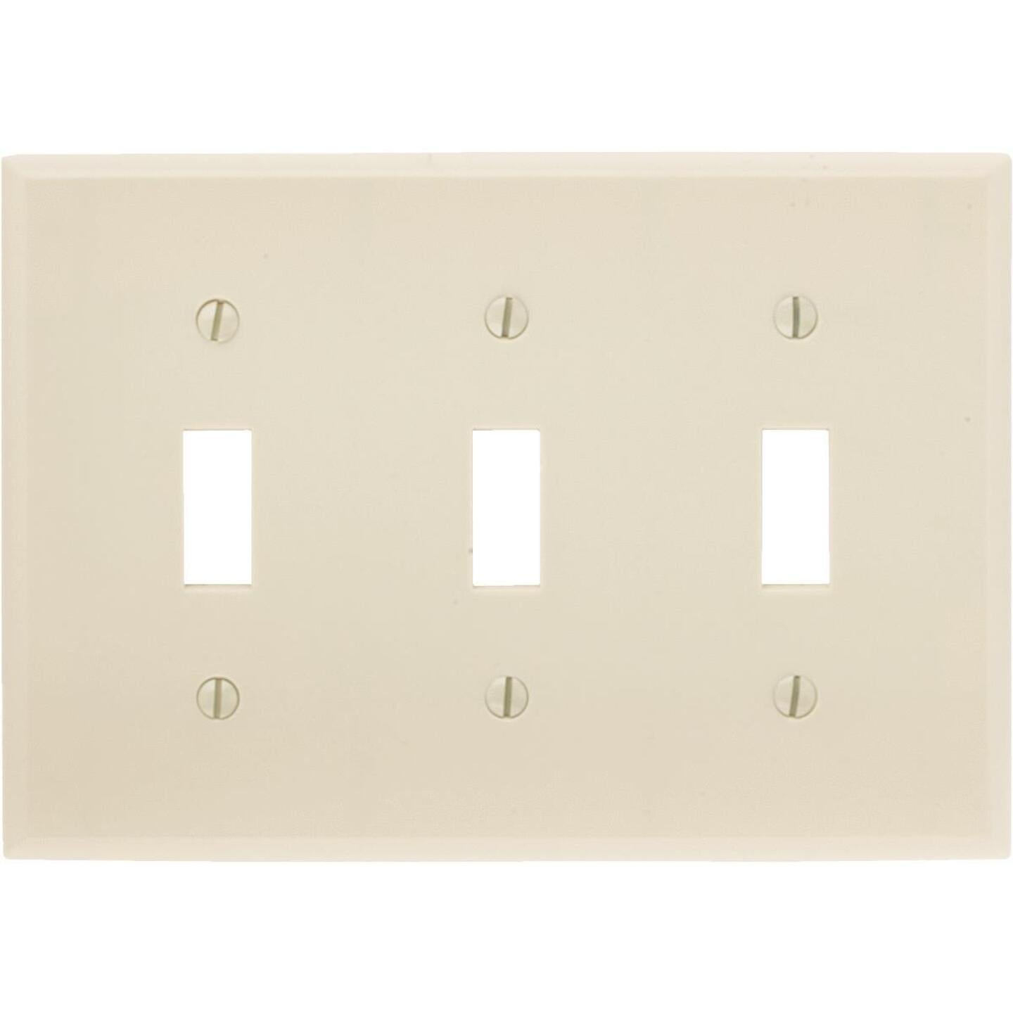 Leviton 3-Gang Plastic Toggle Switch Wall Plate, Ivory Online Hot Sale
