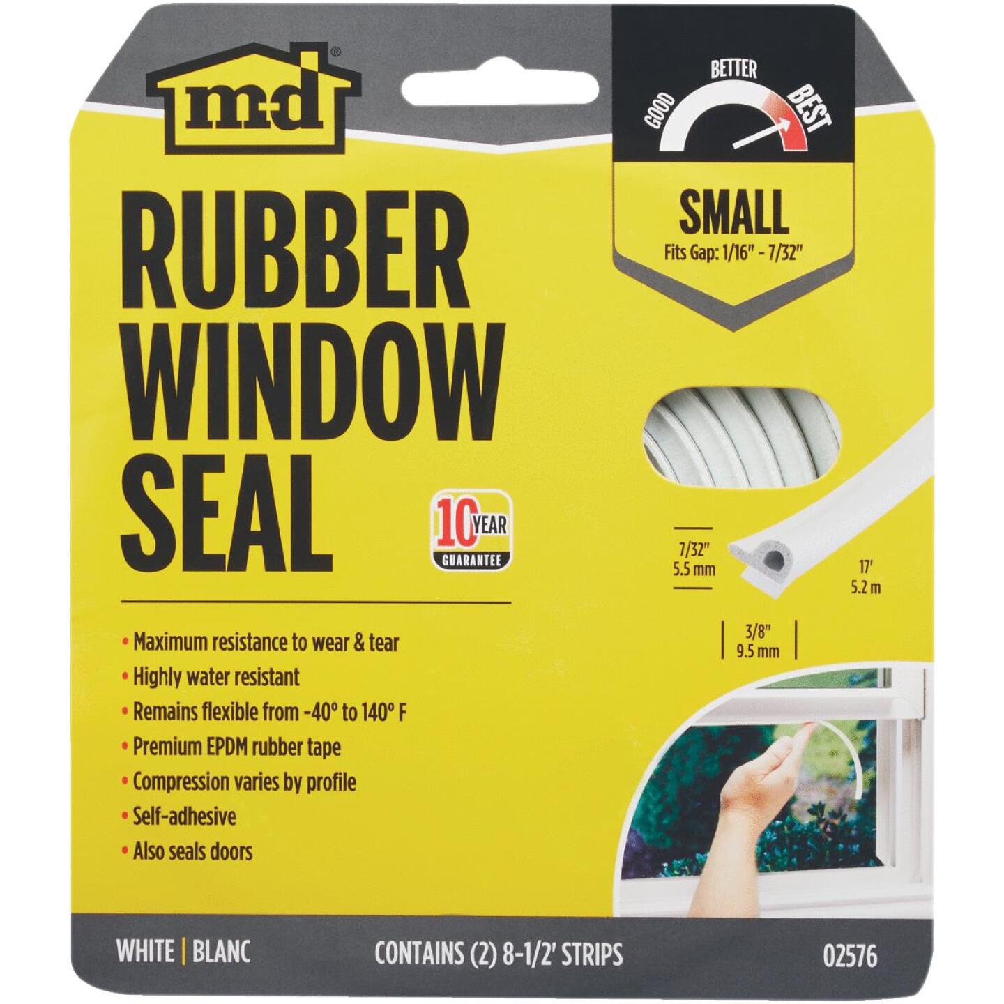 M-D Brown 17′ 3/8″  Extreme Temp Medium Gap Rubber Weatherstrip, White on Sale